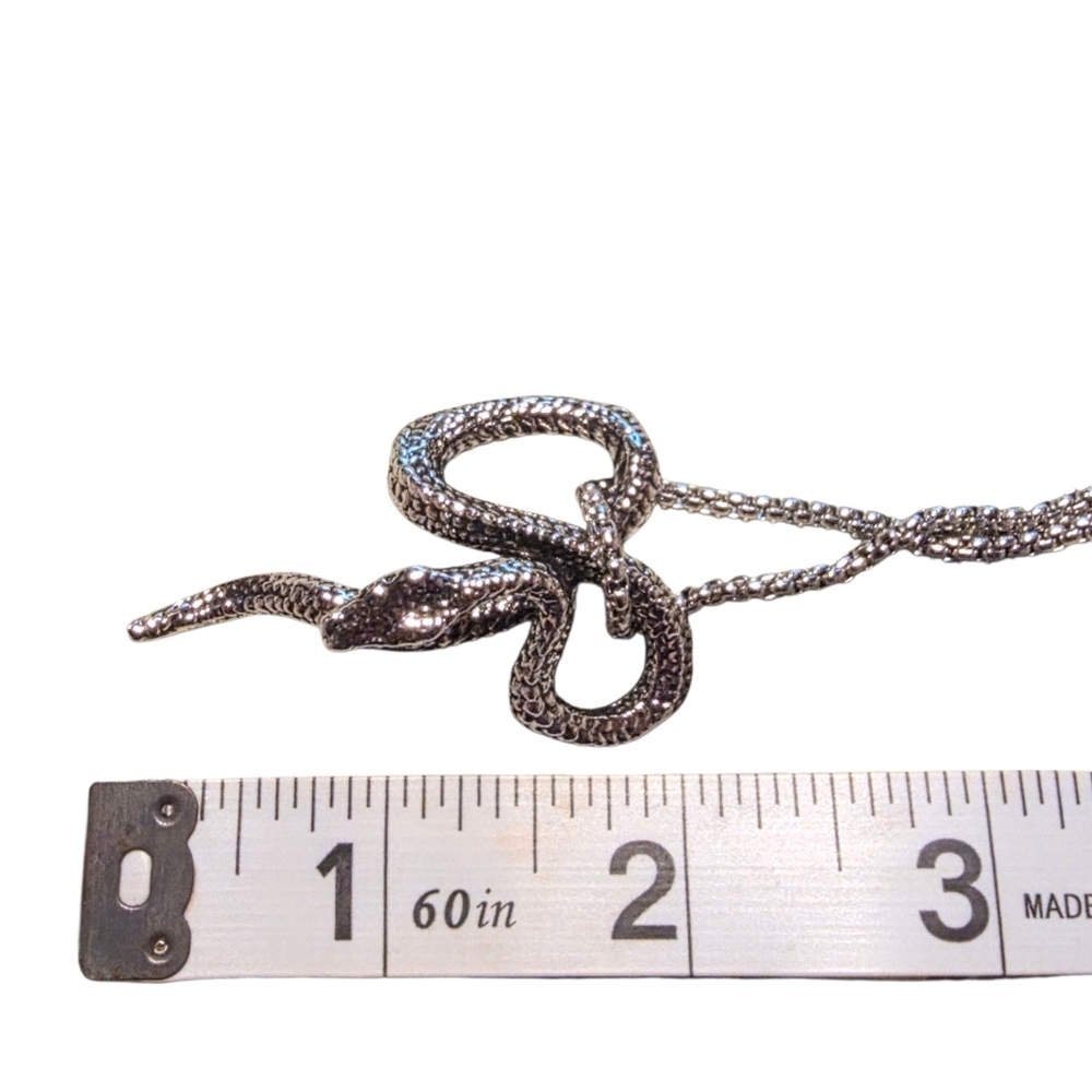 Stainless Steel Snake Pendant Necklace - Picture 4 of 4